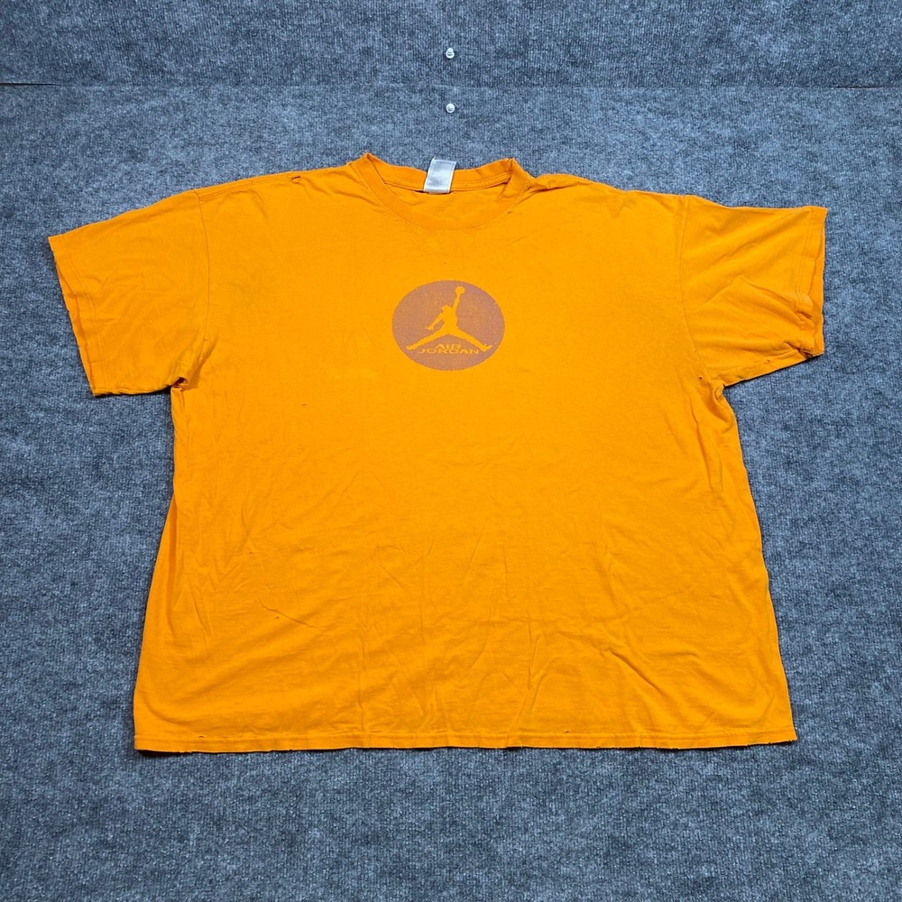 Vintage Jordan Jumpman Graphic T-Shirt Mens XXL Orange Distressed 990335